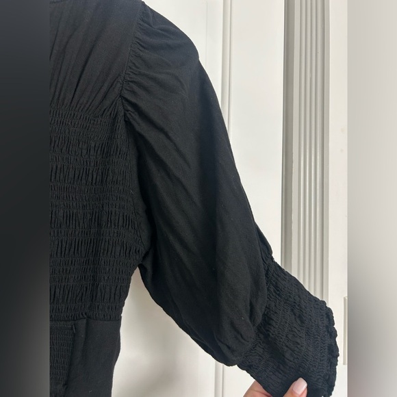 Free People Tie Front String of Hearts Maxi Dress Boho Black size large - Picture 11 of 14